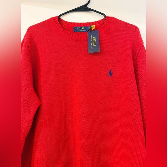 NWT Polo Ralph Lauren Vibrant Red Crewneck Sweater Size Authenticated - Picture 3 of 8